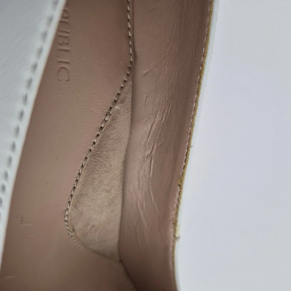 Banana Republic 12-Hour Pump White Leather Pointed Toe Stiletto Heels 8M